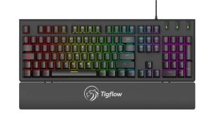 104 Keys Wired Mechanical Gaming Keyboard, Metal Panel Suspended Keycaps image (2)
